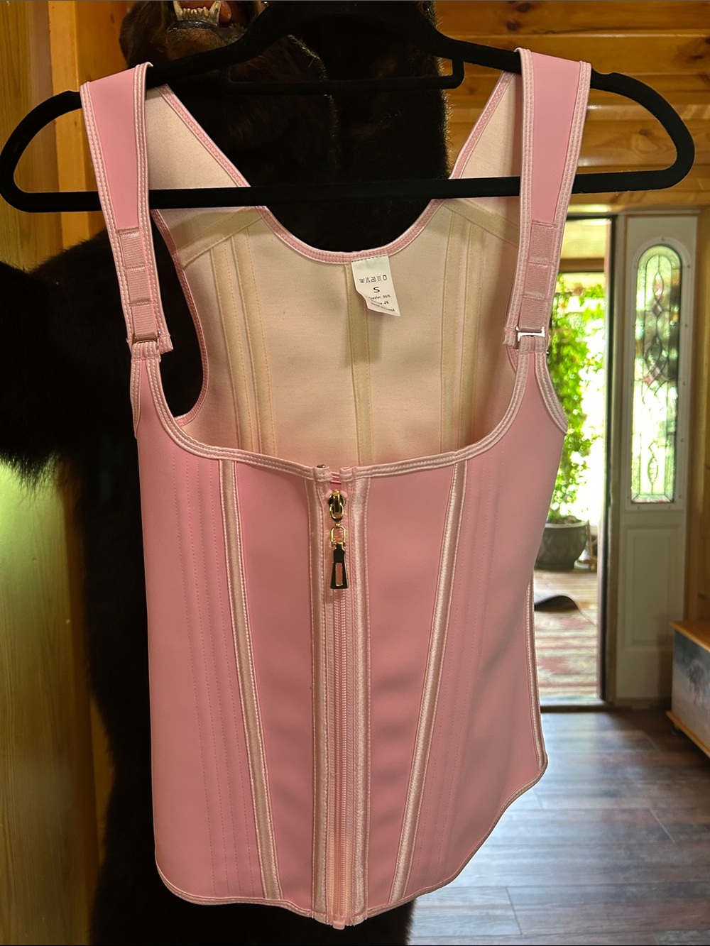Adjustable Pink womens One-Piece Supportive Vest with Front Zip